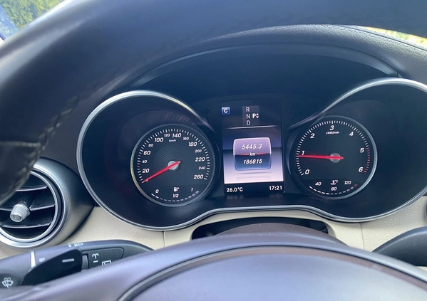Mercedes-Benz Klasa C cena 67900 przebieg: 186000, rok produkcji 2015 z Poręba małe 352
